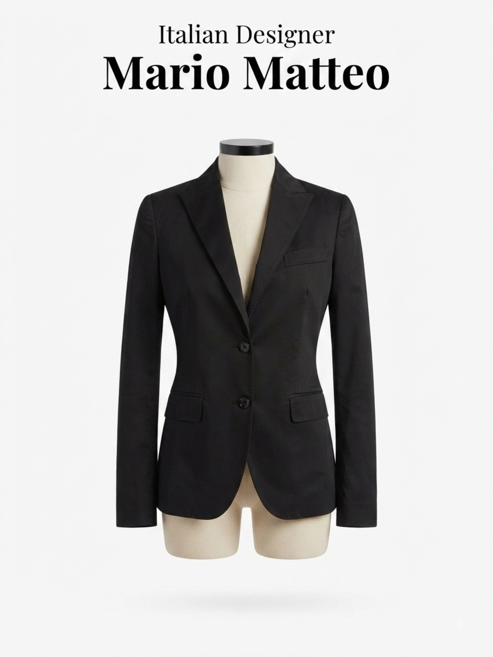 Mario Matteo Women's Black Tailored Blazer Size 40/XS to S 0160